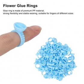 100pcs Gobelets de Colle Dextension de Cils Jetables, Extensions de Cils Anneaux de Colle de Fleurs Porte-fournitures pour l