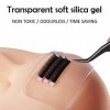 Support de cils en silicone pour extensions de cils - Support de cils - Support frontal - 9 cm x 5,5 cm transparent 