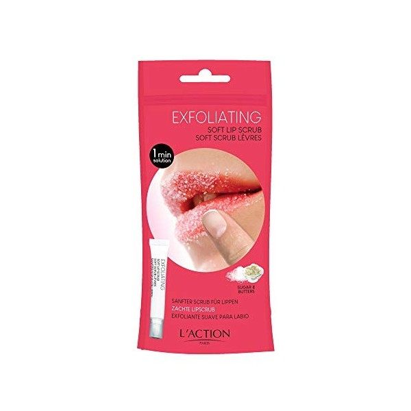 LAction Paris Soft Lip Scrub, Gently Exfoliates, Soothes and Nourishes, 12ml