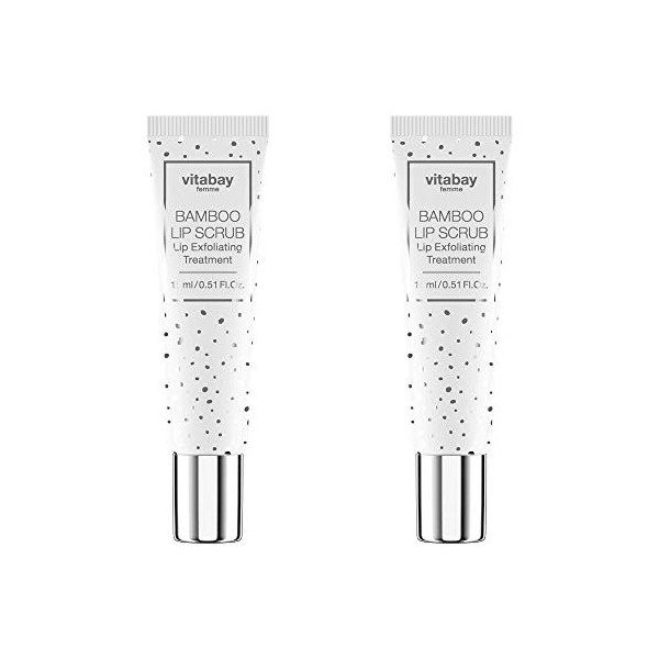 Bamboo Lip Scrub - Lip Exfoliating Treatment 2x 15 ml - Peeling à lèvres avec corps en gommage de bambou, vanillearoma, huile