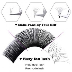 2 boîtes Extension de Cils 0.07mm Extensions de cils Volume Russe Auto-Festonnés Naturel Curl Professionnel 0.07D-Mix8-14+ 0.