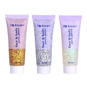 Body Glitter Gel 3 Couleurs Chunky Paillettes Visage Holographique, Sparkling Sirène Paillettes, Glitter Liquide Paillettes, 