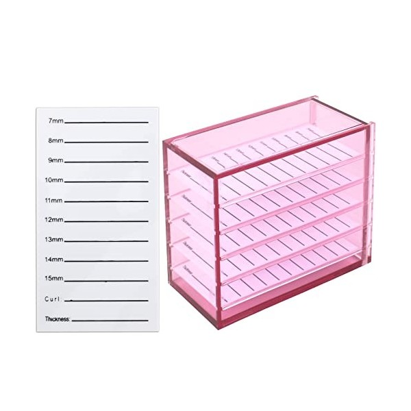 Boîte de Rangement pour Cils, Présentoir de Faux Cils Transparent à 5 Couches, Rangement pour Greffer Les Cils, Contenant Acr