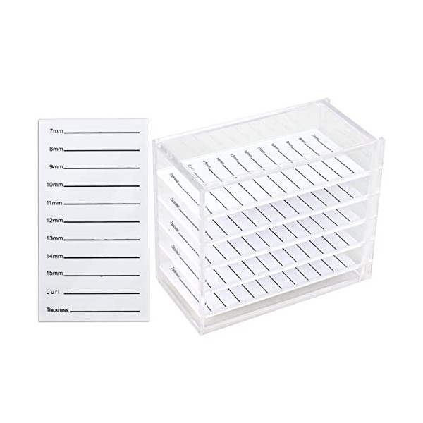 Boîte de Rangement pour Cils, Présentoir de Faux Cils Transparent à 5 Couches, Rangement pour Greffer Les Cils, Contenant Acr