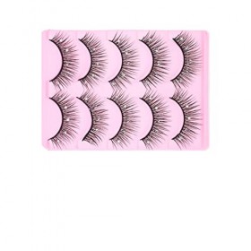 Lurrose 10 Paires de Faux Cils avec Strass Moelleux Cils Vaporeux 3D Fournitures de Maquillage de Cils Bouclés pour La Fête M