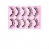 Lurrose 10 Paires de Faux Cils avec Strass Moelleux Cils Vaporeux 3D Fournitures de Maquillage de Cils Bouclés pour La Fête M