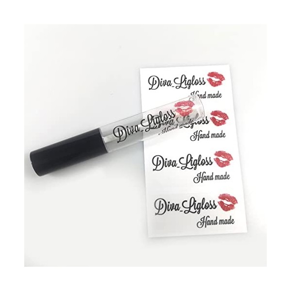 gue Lot de 100 étiquettes autocollantes transparentes personnalisées pour gloss à lèvres, rouge à lèvres, cosmétiques, étique