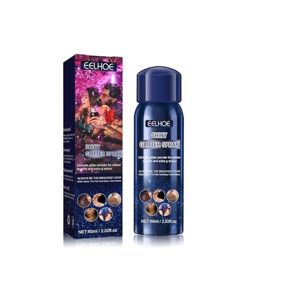 Spray Pailleté, Paillettes De Corps, Body Glitter Spray, 60ml Spray De Poudre Paillette, Spray Paillette Pour Corps Et Cheveu