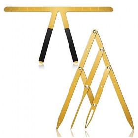 DINESA 2PCS Sourcils Règle 3-Point Positionnement Règle Brow Caliper Outil de Mesure Or