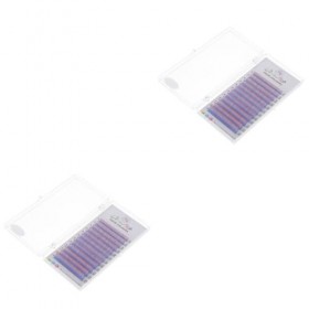 Housoutil 2 Boîtes De Cils De Greffe De Couleur Faux Cils Faux Cils Décoratifs Extensions De Faux Cils Cils Bleus Extensions 