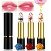 Likesing 3 Pièces Lot Rouge a Levre Magique Change Couleur Fleurs Transparent Jelly Lipstick Rouge Levre Mat Longue Tenue Bau