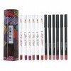 12 couleurs/ensemble imperméable à leau longue durée mat rouge à lèvres Sexy crayon à lèvres, maquillage cosmétique beauté p