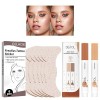 6pcs Autocollant Temporaire de Taches de Rousseur, 2 Stylo de Tache de Rousseur, Imperméables Taches De Rousseur Tatouage, Fa