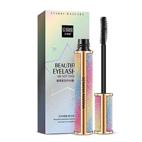 WXJ 4D Mascara Starry Sky, Mascara de Cils de Soie en Fibre imperméable, épais Curling allongé Naturel Cils, Noir Color : 1p
