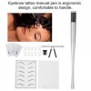 Kit de tatouage des sourcils - outil de maquillage semi-permanent - Stylo manuel pour artistes tatoueurs, épingles, règle, pi
