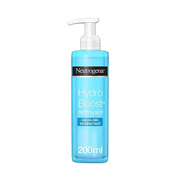 Neutrogena Hydro Boost Aqua-Gel Nettoyant Visage, Soin Visage Démaquillant et Hydratant, Pour Peaux Sèches, 1 Flacon Pompe de