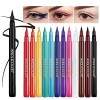 Eyeliner Liquide Mat Pen Anglicolor, 12 Couleur Eye Liner Set Imperméable Longue Tenue, Hautement Pigmenté Eyeliner Coloré av