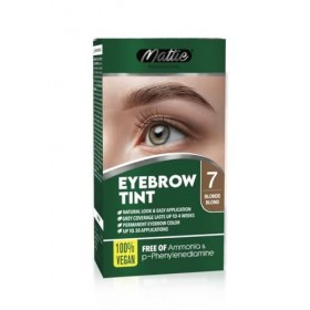 Mattie - 7 Kit de coloration végétalienne pour sourcils et cils Blond 15 ml , teinture instantanée n° 7 Blonde, coloration d