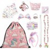 ZCOINS Cadeaux Licorne Sac Licorne Porte Monnaie Licorne Serre Tete Licorne Bracelet Licorne Bijoux Enfants Fille Tatouage Li