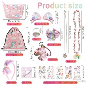 ZCOINS Cadeaux Licorne Sac Licorne Porte Monnaie Licorne Serre Tete Licorne Bracelet Licorne Bijoux Enfants Fille Tatouage Li