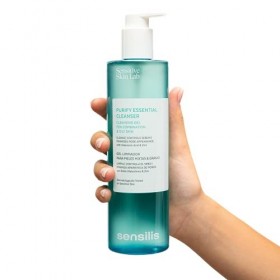 Sensilis - Purify Essential Cleanser, Gel nettoyant pour peaux mixtes et grasses à lacide hyaluronique et au zinc - 400 ml