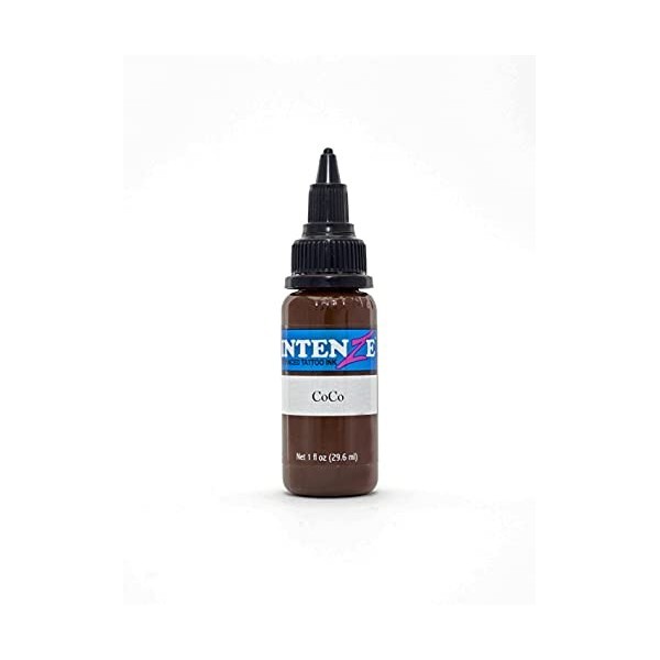 INTENZE Encre de tatouage Marron 30ml- CoCo -Lorig.:couleurs résistantes et absolument stériles–Encre de tatouage végétalien