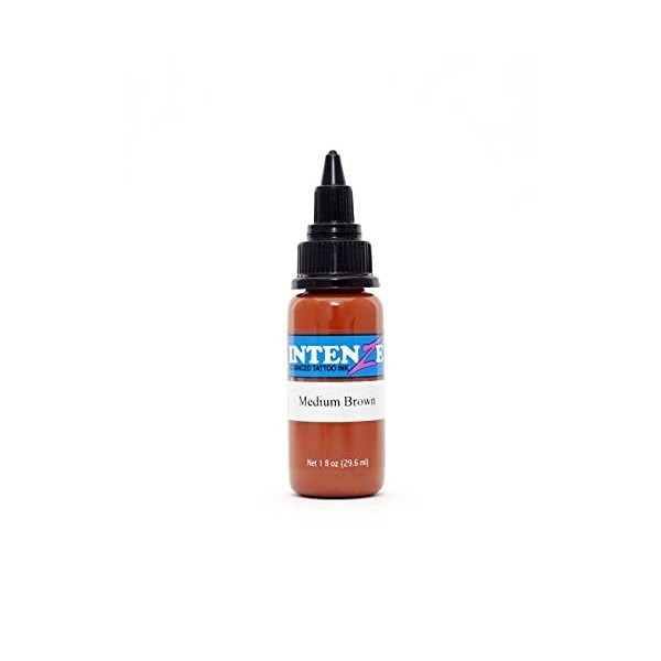 INTENZE Encre de tatouage Marron 30ml- CoCo -Lorig.:couleurs résistantes et absolument stériles–Encre de tatouage végétalien