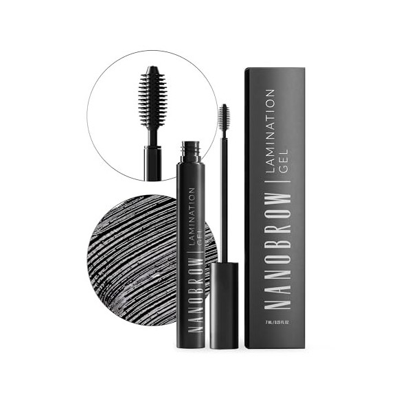 Gel pour sourcils Nanobrow Lamination Gel Black - gel teinté pour les sourcils, sourcils stylisés et remplis avec précision