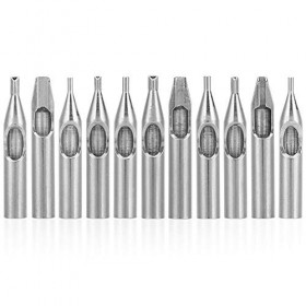 Embouts buse tatouage en acier, 11 pièces réutilisables en acier inoxydable Kit de buse de tatouage avec différentes tailles 