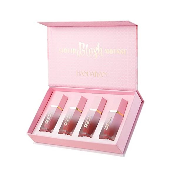 Fard à joues liquide, Liquide blush doux et crémeux pour le visage, Produit cosmétique fard à joues de longue durée, dappare