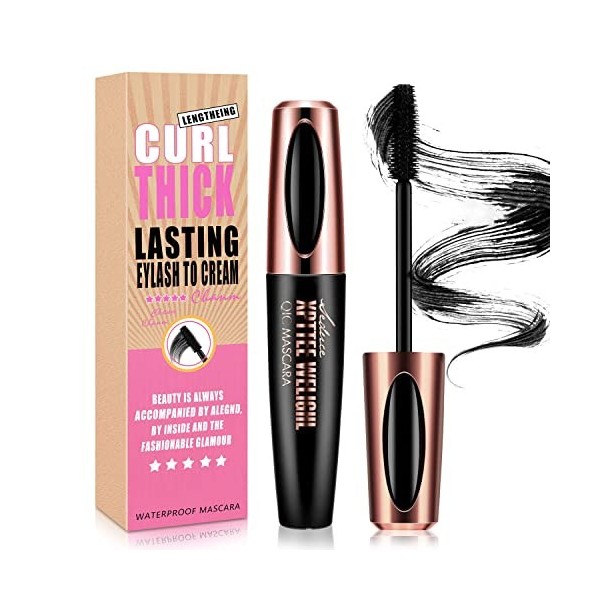 Mascara Noir En Fibre De Soie 4D, Cils Plus Longs Et Plus épais, Imperméable, Sans Grumeaux, Longue Durée, Anti-maculage, Hyp