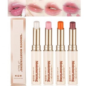 4-Pcs Couleur Change Rouge à lèvres PH Baume à lèvres riche en vitamine E pour lhumidité toute la journée, changement de tem