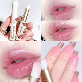 4-Pcs Couleur Change Rouge à lèvres PH Baume à lèvres riche en vitamine E pour lhumidité toute la journée, changement de tem