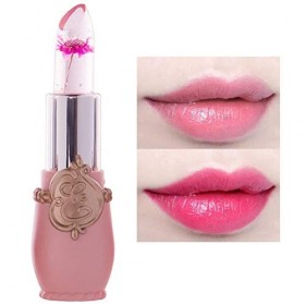 BOQIAN Rouge à lèvres Clair avec Fleur, Rouge à lèvres Couleur Fleur de gelée, Rouge à lèvres hydratant Lisse, Rouge à lèvres