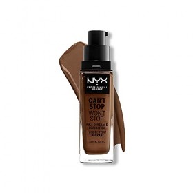 NYX Professional Makeup Fond de Teint Liquide Couvrant Tenue 24h Cant Stop Wont Stop, Waterproof, Fini Mat, Teinte : Deep r