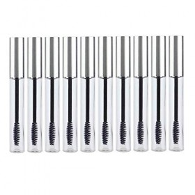 Agatige 10 Pièces Tube Mascara Vide et Brosse, 12 ML Flacon Mascara Plastique Flacon Rechargeable pour Huile de Ricin, Conten