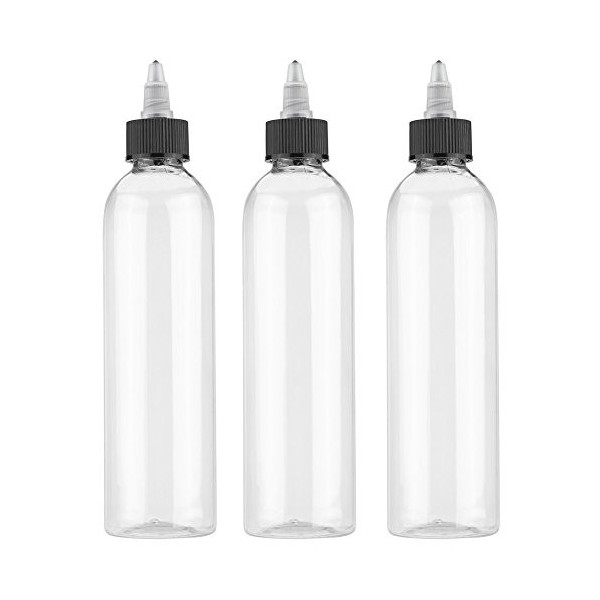 Dekaim Bouteilles de Pigment de Tatouage, 3 pièces 250 ML Bouteilles en Plastique vides de Tatouage Bouteille dencre pigment