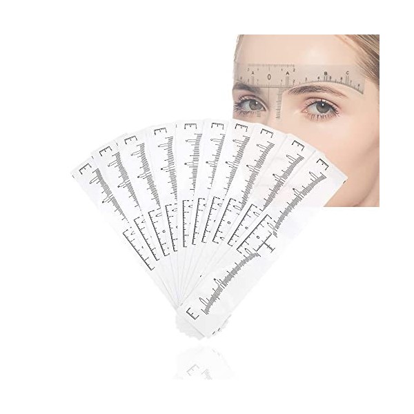 Règle de tatouage de sourcil,100 Pcs règles à sourcils jetables pour sourcils,feuilles dautocollants pour maquillage ,pochoi