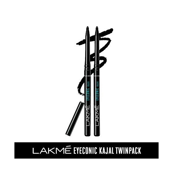 Lakme 2 x eyeconic kajal twin pack, noir, 0,35g - inde