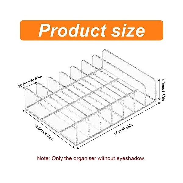 CHEVVY 2 pcs. Organisateur de Cosmétiques Fard à Paupières Acrylique avec 7 emplacements Organisateur de Palettes de Maquilla