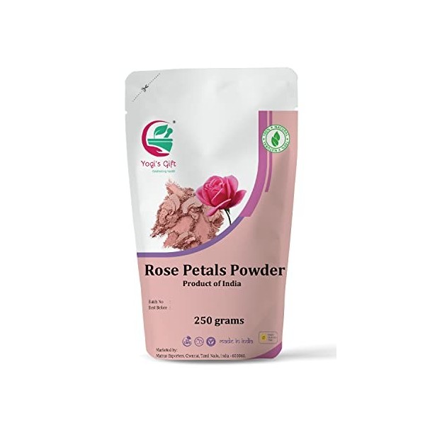 Poudre de pétale de rose | 250 grammes | Faire du thé, des smoothies ou des lattes | Meilleur ingrédient pour masque facial |