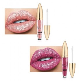 Diamant brillant à lèvres mat à paillettes liquide rouge à lèvres imperméable, Halloween diamant brillant mat rouge à lèvres 