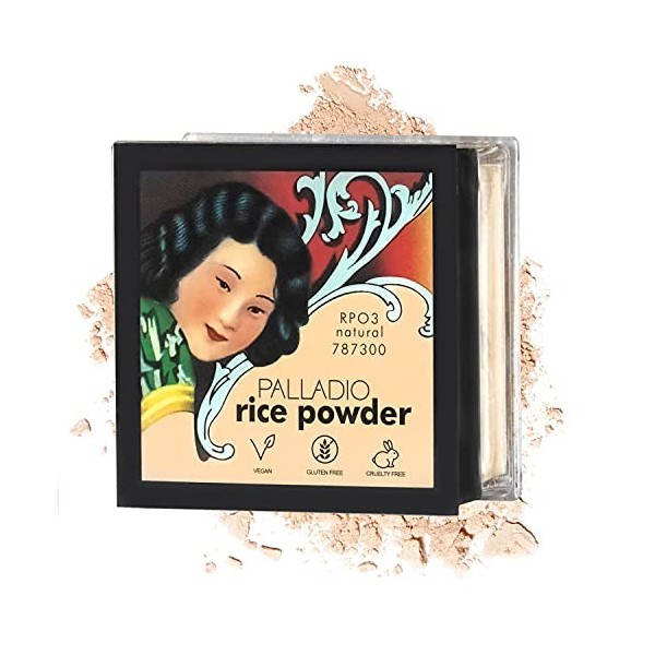 Palladio Rice Powder with Puff Number RPO3, Natural 17 g