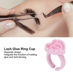 100pcs Lash Glue Holder Ring Cup, Easy Lash Glue Ring Cup, Enlevez Lexcès de Colle, Lash Glue Holder Cups pour les Extension