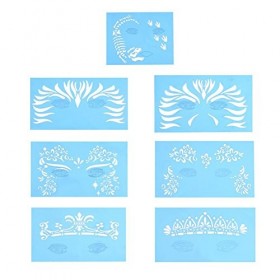 7 pcs/ensemble réutilisable visage peinture pochoir, corps peinture modèle visage maquillage maquillage conception outils pou
