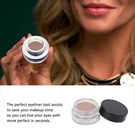 Eyeliner en Gel, 3 Pièces Ensemble de Pinceaux Silicone Couleur Peau étanche 4g Pinceau Dessin Aides Outil Maquillage des Yeu