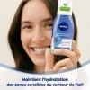 NIVEA Démaquillant Yeux Double Action au Bleuet 2 x 125 ml , nettoyant visage biphase enrichi en eau purifiée, démaquillant 