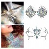 5pcs Lumineux Visage Bijoux Visage Festival Strass Rave Ensembles de Gemmes de Visage Feuilles Gemmes du Visage,Autocollants 