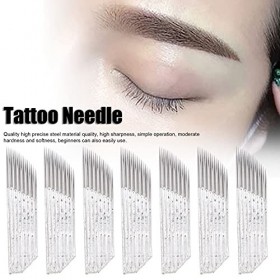 Aiguilles de Microblading 50 Pièces Lames de Tatouage de Sourcil Semi-permanentes Jetables Aiguilles de Tatouage de Stylo de 