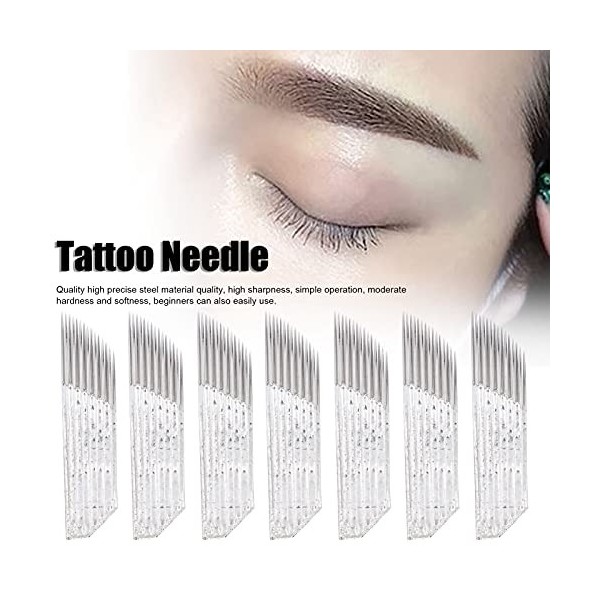 Aiguilles de Microblading 50 Pièces Lames de Tatouage de Sourcil Semi-permanentes Jetables Aiguilles de Tatouage de Stylo de 